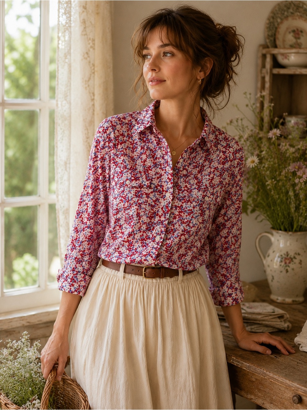 Lauren Ralph Lauren Pink Floral Tunic with button placket - Picture 2 of 9